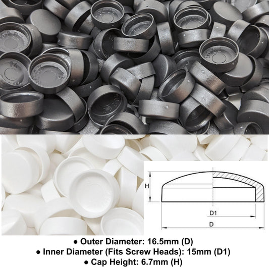 14. Screw Caps (Inner Diameter 15mm, Outer Diameter 16.5mm, Cap height 6.7mm) - Keay Vital Parts