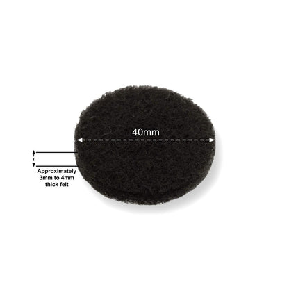 Felt Pads - Dark Brown Self Adhesive Stick on Felt - Round 40mm Diameter - Made in Germany