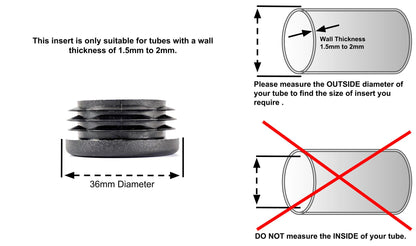 Round Tube Inserts 36mm Black | Made in Germany | Keay Vital Parts - Keay Vital Parts